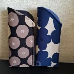 ハンドメイド、キャンバス生地 メガネケース 2個セット③