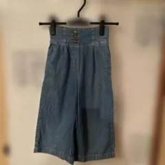 【120㎝】中古　GUジーユー デニム ワイドパンツ ボタン付き