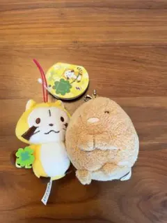 【未使用】すみっコぐらし キーホルダー／ラスカル ストラップ ２点