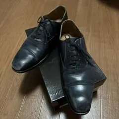 【値下げ】ネイビー　レザー　ストレートチップ　革靴　265