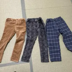 キッズパンツ3点セット（コーデュロイ・デニム・チェック）