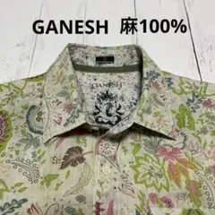 GANESH ガネーシュ　リネン100%シャツ　総柄　ボタニカル柄　個性的のサムネイル