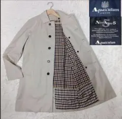 美品・英国製■Aquasqutum LONDON ライナー付ステンカラーコート