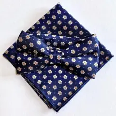 蝶ネクタイ　ポケットチーフ2点セット/メンズ/小花ネイビー G