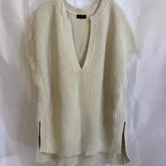 apart by Lowry アイボリー Vネックニットベストゆったり