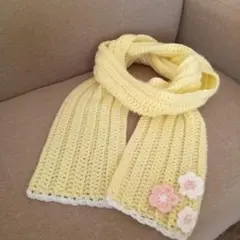 マフラー　バラクラバ　スヌード　花　グラニースクエア　ハンドメイド　かぎ針編み
