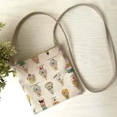 ねこちゃんアイスクリーム♡キッズポシェット♡ハンドメイド