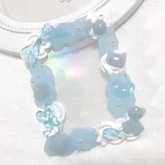 Ｂ８ ホイップデコ トレカケース 水色×ホワイト