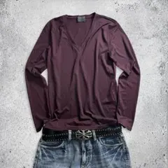 00s archive ribbed vneck long sleeve tee