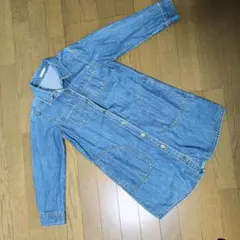 GU デニムシャツワンピース 長袖 フロントポケット付き