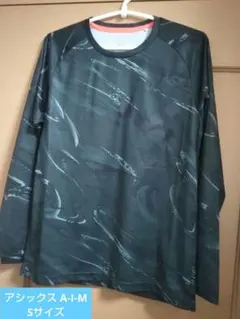 アシックス A-I-M ドライグラフィック長袖Tシャツ ブラック Sサイズ