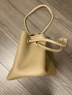 本革(牛革)巾着2WAYハンドルバッグ