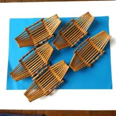 竹製おしぼりトレイ5個セット