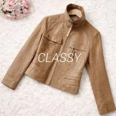 Sc105 CLASSY レディース ライダースジャケット 羊革 ラムレザー M