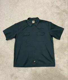 Dickies ツイル半袖ワークシャツ (Green/L)