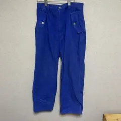 希少 ワークパンツ　カーゴ　ユーロ　ヴィンテージ　ブルー　L フラップポケット