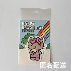 未開封☆ ハローキティ ビーチデイ ステッカー 日焼けキティ 沖縄