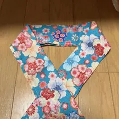 ハンドメイド❣鮮やかブルー 桜柄 半襟