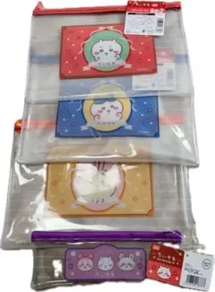 【匿名発送】キャンドゥ　フラットポーチ　ちいかわ　ハチワレ　うさぎ　モモンガ