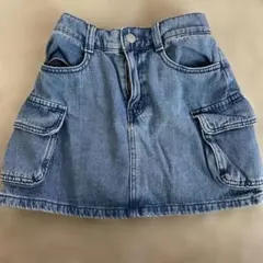デニムブルー サイドポケット付きスカート