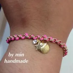 アンティーク調デザイン留め具のかわいいチェーン編み込みミサンガブレスレット