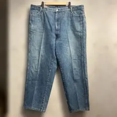 90s SPANA BIGJOHN センタープレスデニムパンツ ビッグサイズのサムネイル