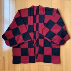 羽織　ニット　昭和　レトロ　市松模様　鬼滅　コスプレ