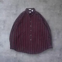 【US輸入】アメリカ古着ストライプ柄メンズ長袖BDシャツアメカジXXL