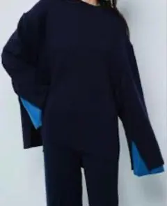 【新品】UNOF FULL OVER KNIT 紺色 ニット ふじあみ unof ARM SLIT KNIT UNOF ふじあみ ブルー ニット - メルカリ