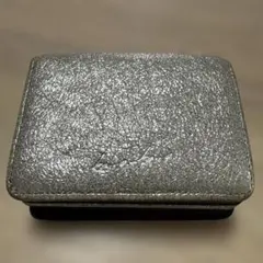 カワカワ kawakawa ジャバラ　二つ折り財布 シルバー ブラックのサムネイル