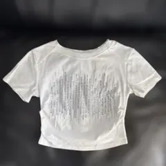 超美品　SHEIN/シーイン　ホワイト 半袖 クロップド丈 Tシャツ
