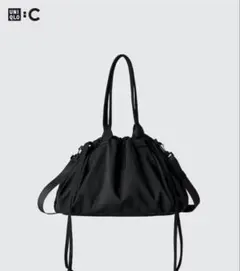 新品未使用タグ付き☆ UNIQLO C ドローストリングバッグ　黒　ユニクロのサムネイル