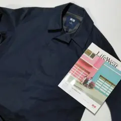 M　ユニクロ　ブロックテック　ステンカラーコート　ネイビー　紺色