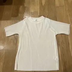 Discoat リブ編み アイボリー シアーブラウス