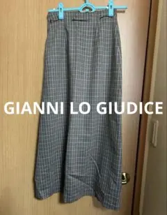 GIANNI LO GIUDICE ロングスカート グレー チェック柄のサムネイル