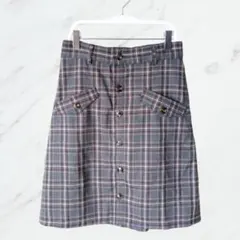 RETROGIRL チェック柄ミニスカート Mサイズ グレー レトロガール 春秋