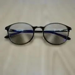 Zoff PCメガネ ブルーライトカット 度なし キズあり　ブラウン　カーキ