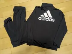 adidas 黒 ジャージ上下セット　150