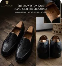 J.M.WESTONクロコダイル ローファー ジェイエムウエストン25.5センチ 