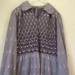 昭和レトロ　チューリップ柄　ワンピース　古着　花柄　長袖
