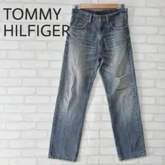 TOMMY HILFIGER ダメージ加工 ストレートデニム 30アメカジ