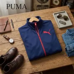 【美品】PUMA プーマ トラックジャケット M ネイビー ピンク フルジップ