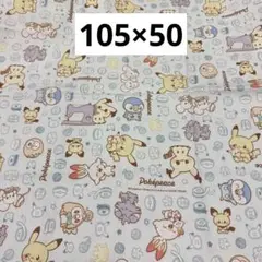 159 ポケピース　手芸柄　ライトブルー　オックス生地　105×50