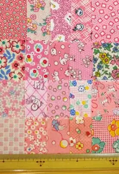 USAコットン　1930's復刻版　ピンク系カットクロスセットD