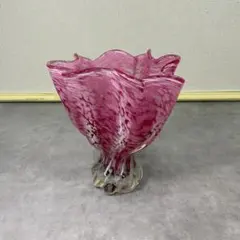 ジャパン ヴィンテージ ガラス ベース ドット 花器 花瓶 ビンテージ レトロ