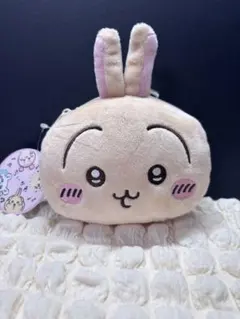 新品タグ付★ちいかわぬいぐるみパスケースポーチ うさぎ カラビナリール付き