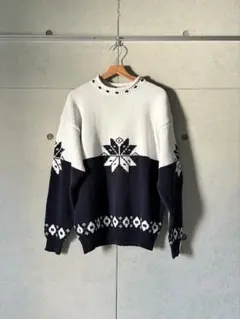 90s OLDGAP COTTON 雪柄セーター size L 良品◎