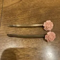 ピンク 薔薇 ローズ ヘアピン 2個