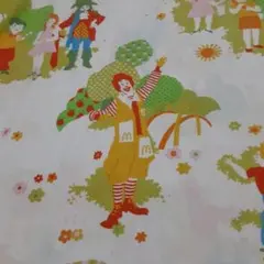 ☆ビンテージシーツ　マクドナルド　フラットシーツ　green ☆ビンテージシーツ マクドナルド フラットシーツ green