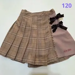 mezzo piano 　チェック柄　スカート見えキュロット　120